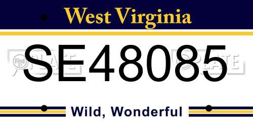SE48085 West Virginia License Plate