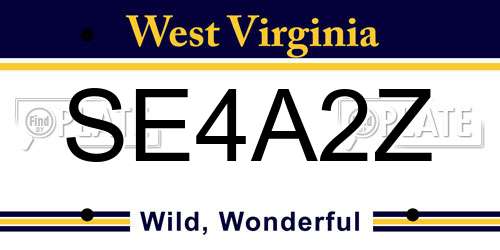 SE4A2Z West Virginia License Plate