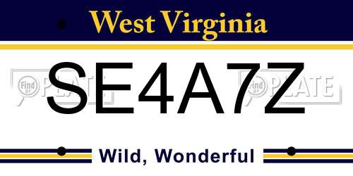 SE4A7Z West Virginia License Plate