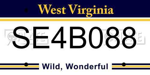 SE4B088 West Virginia License Plate