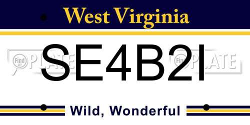 SE4B2I West Virginia License Plate