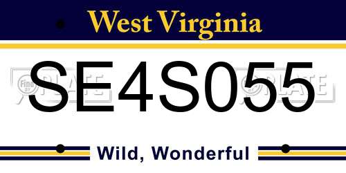 SE4S055 West Virginia License Plate
