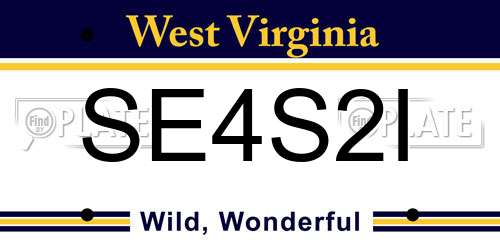 SE4S2I West Virginia License Plate