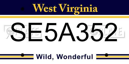 SE5A352 West Virginia License Plate