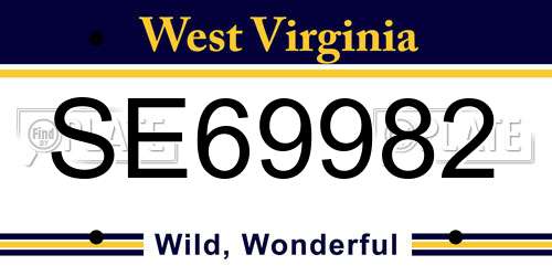 SE69982 West Virginia License Plate