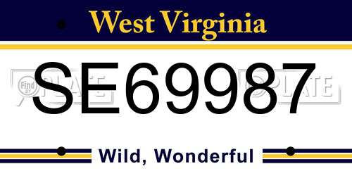 SE69987 West Virginia License Plate