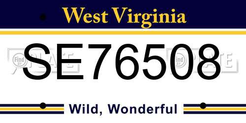 SE76508 West Virginia License Plate