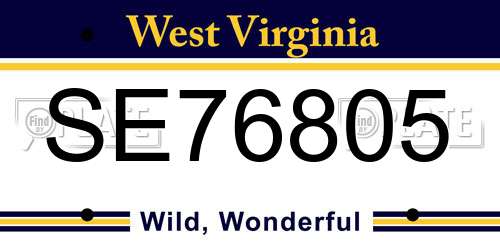 SE76805 West Virginia License Plate