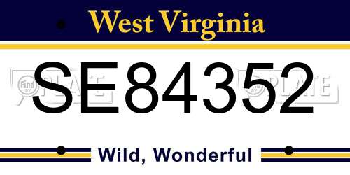 SE84352 West Virginia License Plate