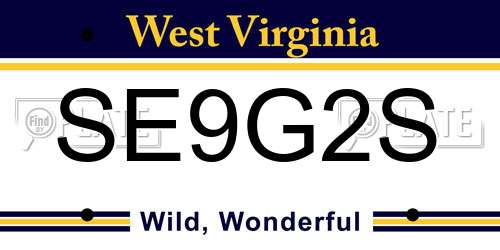 SE9G2S West Virginia License Plate