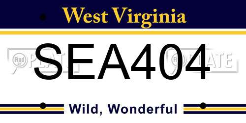 SEA404 West Virginia License Plate