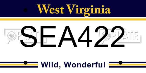 SEA422 West Virginia License Plate