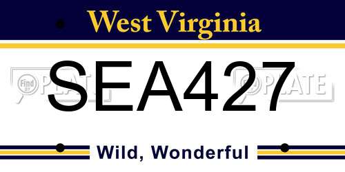 SEA427 West Virginia License Plate