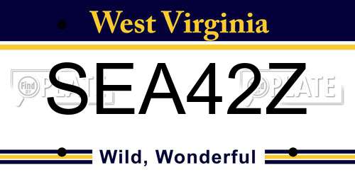 SEA42Z West Virginia License Plate