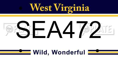 SEA472 West Virginia License Plate