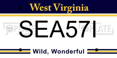 SEA57I West Virginia License Plate