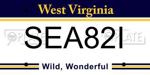 SEA82I West Virginia License Plate