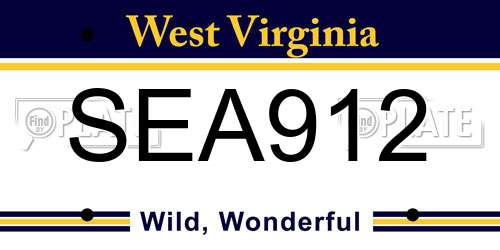 SEA912 West Virginia License Plate