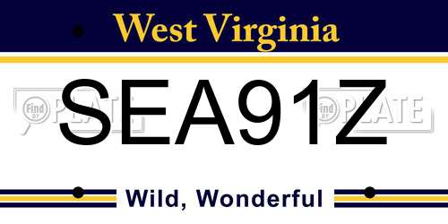 SEA91Z West Virginia License Plate