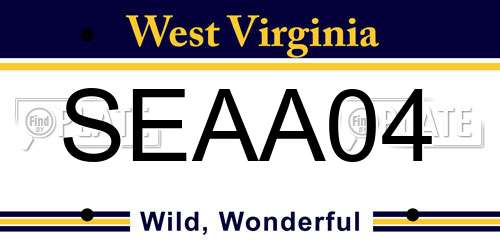 SEAA04 West Virginia License Plate