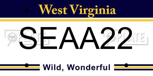 SEAA22 West Virginia License Plate