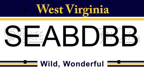 SEABDBB West Virginia License Plate