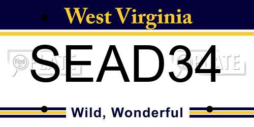 SEAD34 West Virginia License Plate