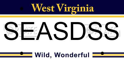 SEASDSS West Virginia License Plate