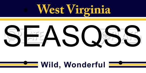 SEASQSS West Virginia License Plate