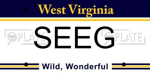 SEEG West Virginia License Plate