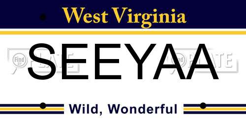 SEEYAA West Virginia License Plate