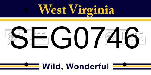 SEG0746 West Virginia License Plate