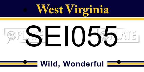 SEI055 West Virginia License Plate