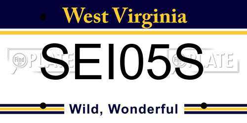 SEI05S West Virginia License Plate