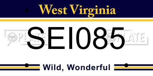 SEI085 West Virginia License Plate