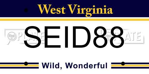 SEID88 West Virginia License Plate