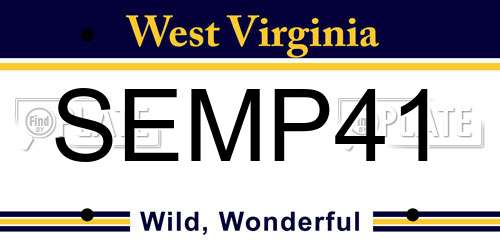 SEMP41 West Virginia License Plate