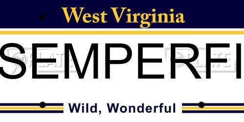 SEMPERFI West Virginia License Plate