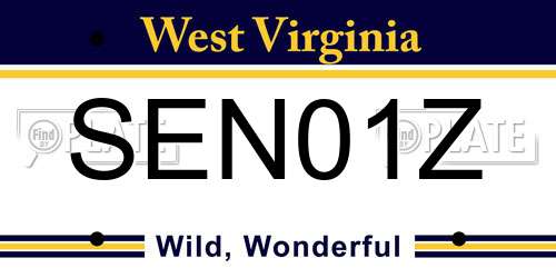 SEN01Z West Virginia License Plate