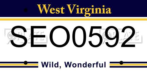 SEO0592 West Virginia License Plate