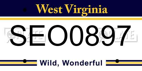 SEO0897 West Virginia License Plate