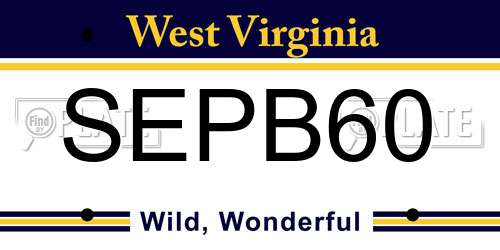 SEPB60 West Virginia License Plate