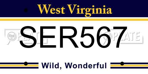 SER567 West Virginia License Plate