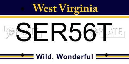 SER56T West Virginia License Plate