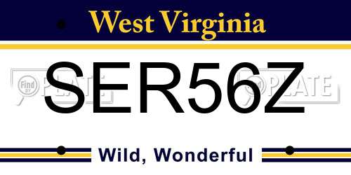 SER56Z West Virginia License Plate