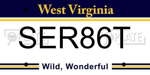 SER86T West Virginia License Plate