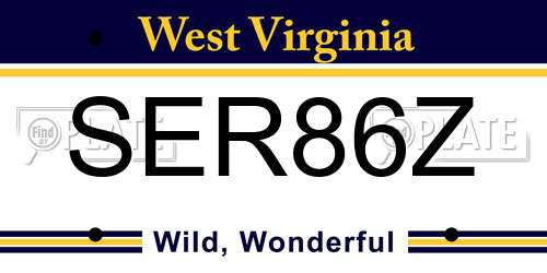 SER86Z West Virginia License Plate
