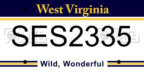 SES2335 West Virginia License Plate