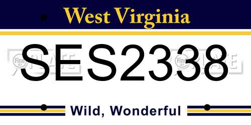 SES2338 West Virginia License Plate