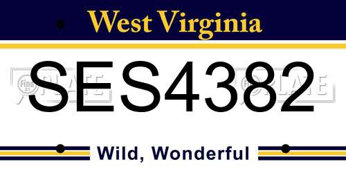 SES4382 West Virginia License Plate